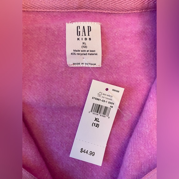 GAP Kids Purple Full Zip Hoodie with Pink/Orange Brand Accents - Picture 4 of 5